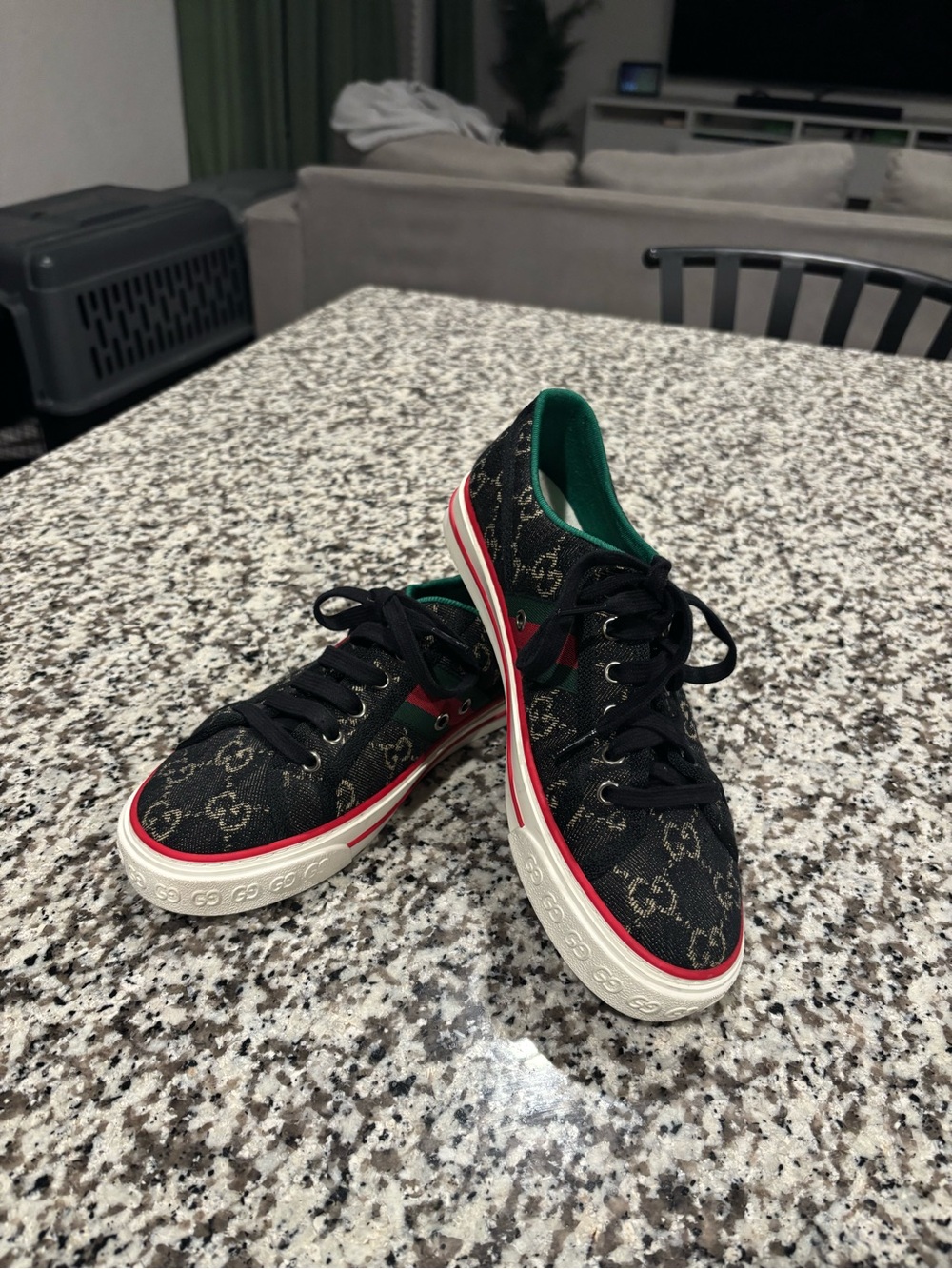 Gucci Canvas 1977 Tennis Shoes | Black/Deep Blue | 7